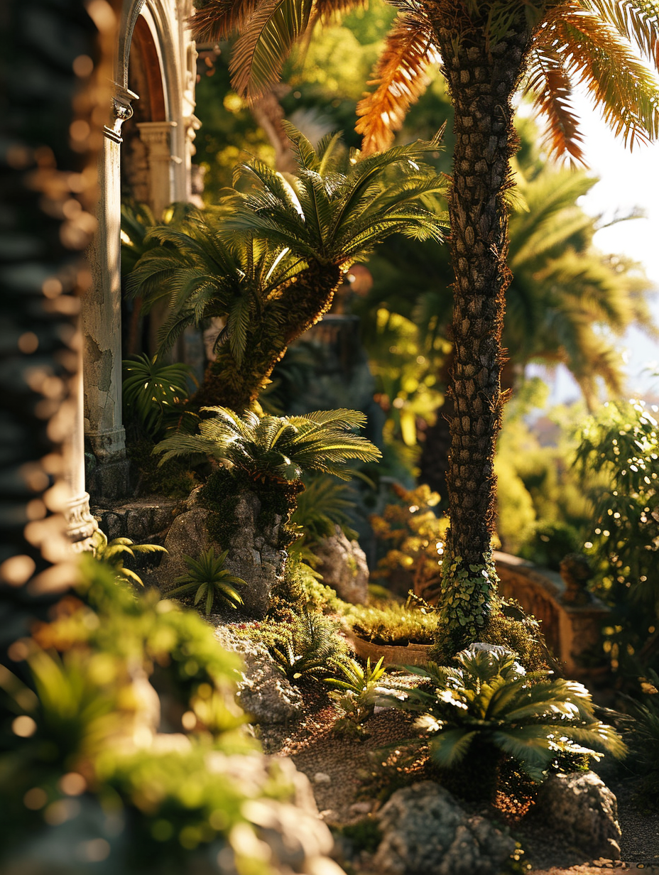 Diorama of Beautiful French Riviera Garden