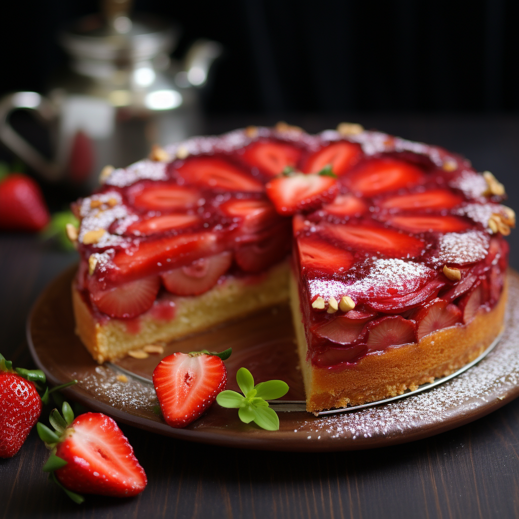 Tempting strawberry cake from French patissier