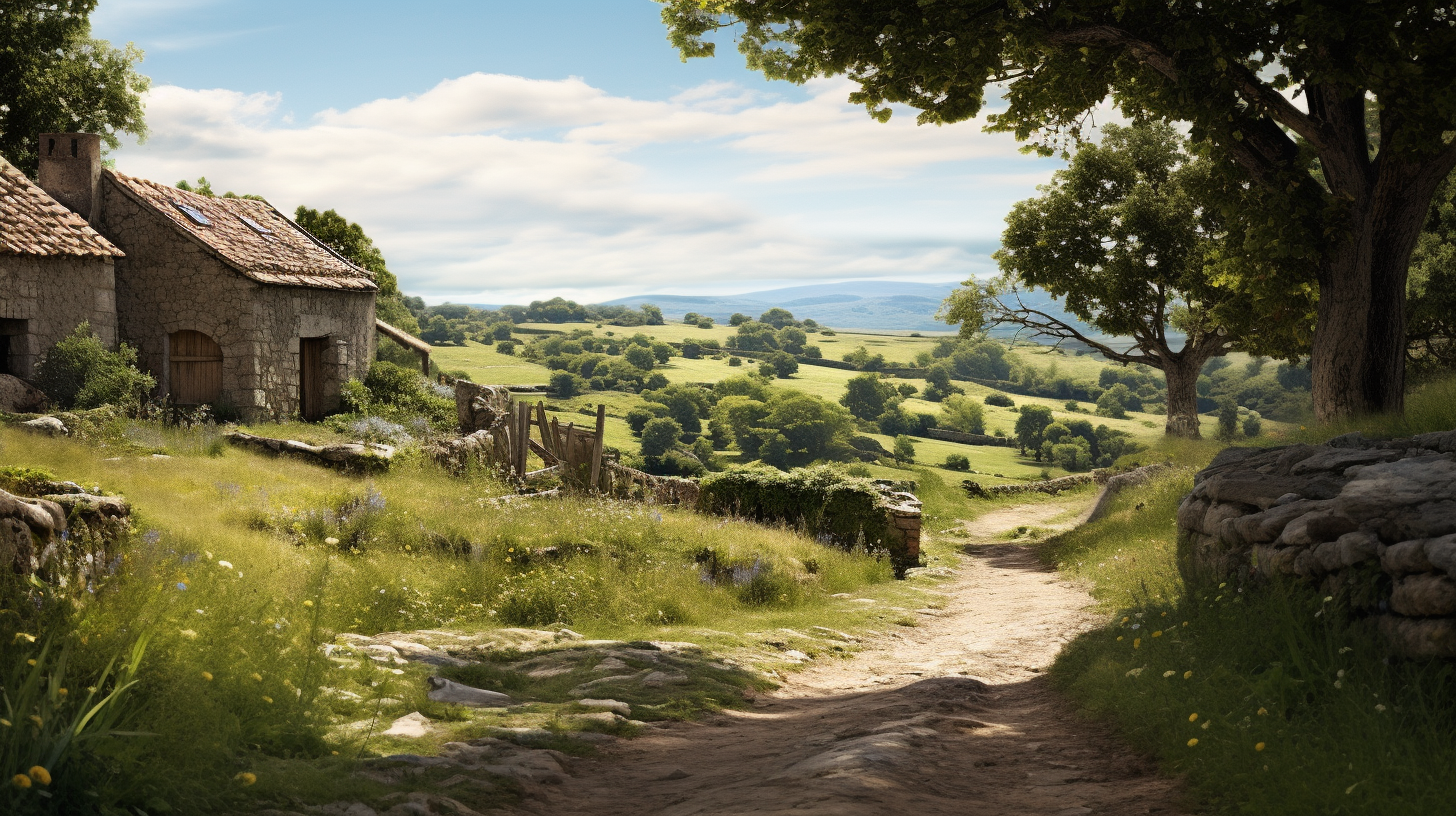 Beautiful French countryside during the day