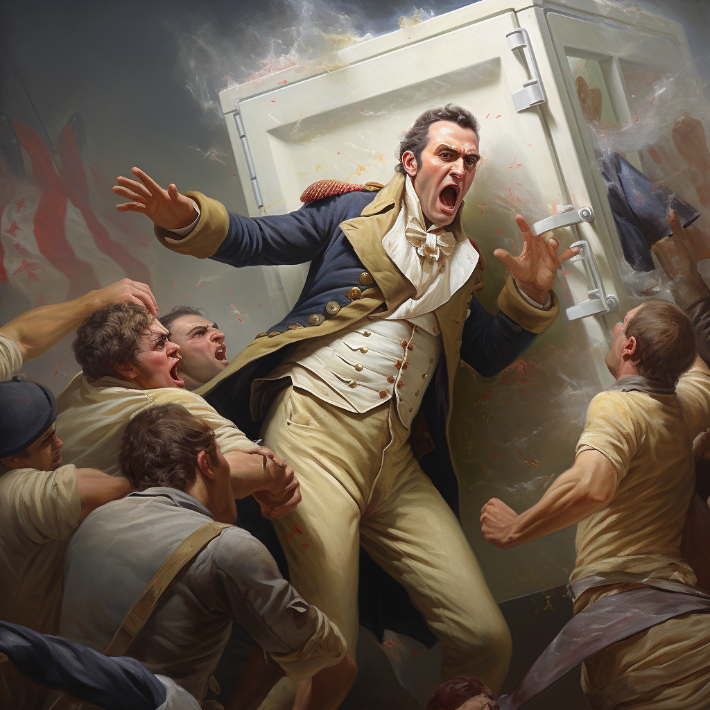 Detailed painting of French fridge patriot resisting guerre