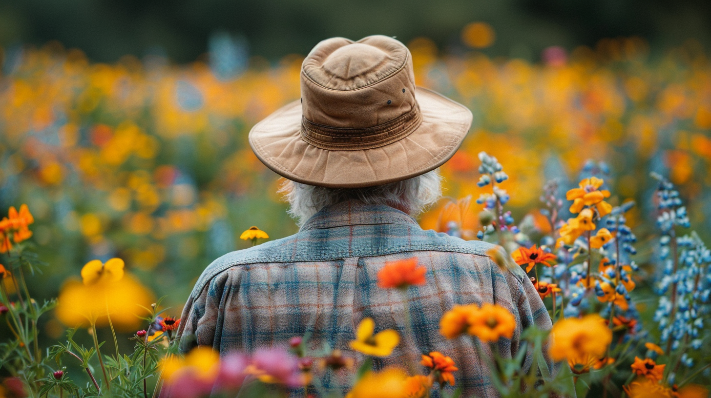 Gardener in French Garden