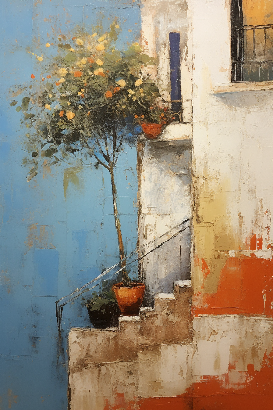 French Painting with Earthy Colors and Rich Textures