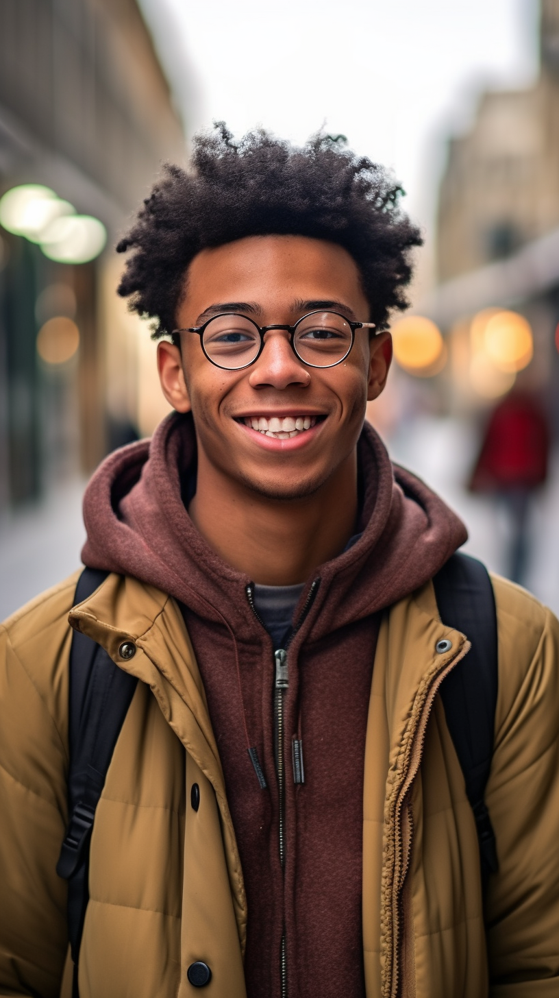 Smiling young adult from France