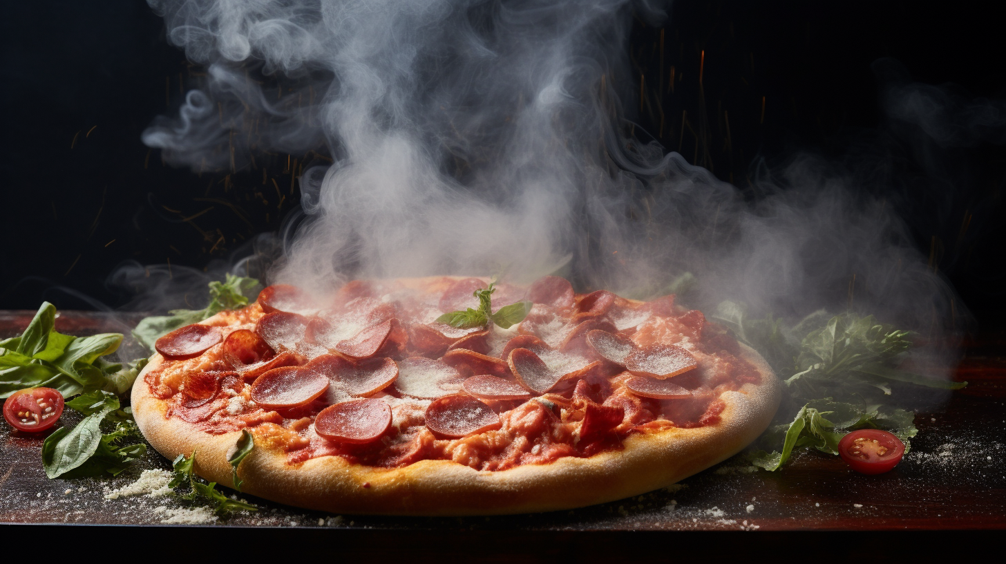 Sizzling Pepperoni Pizza with Smoke