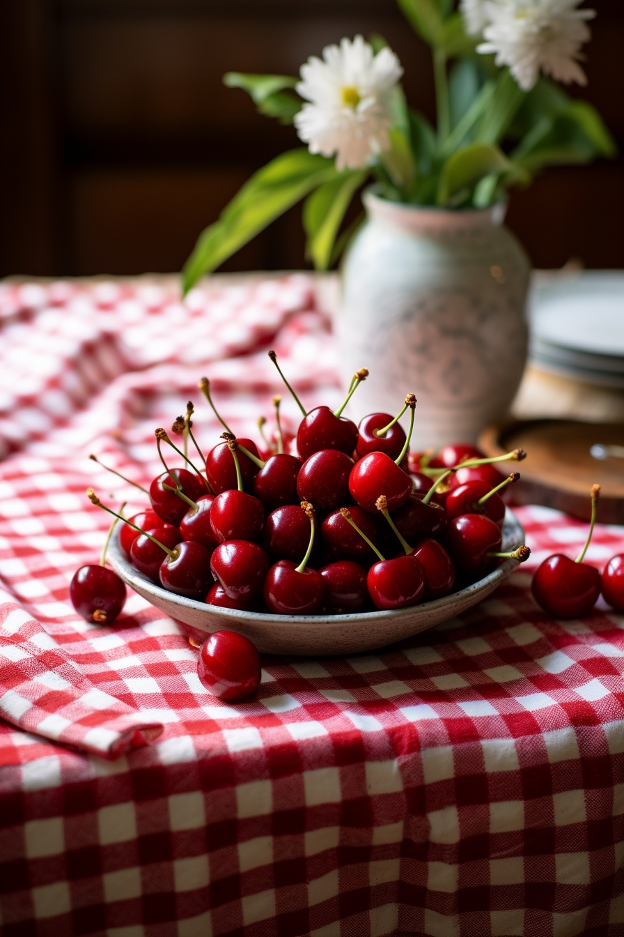 Cherries on Dining Table