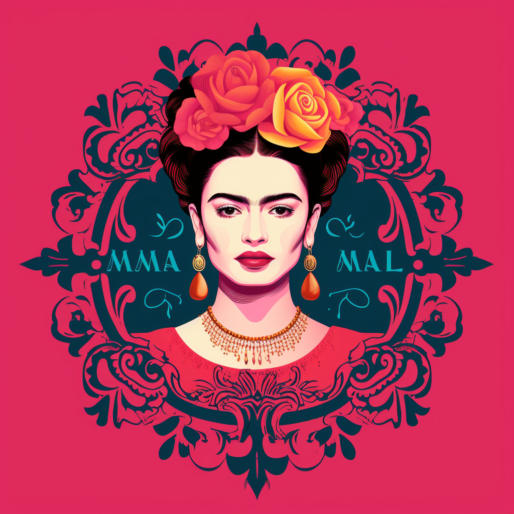 Frida Kahlo-inspired pastry shop monogram design