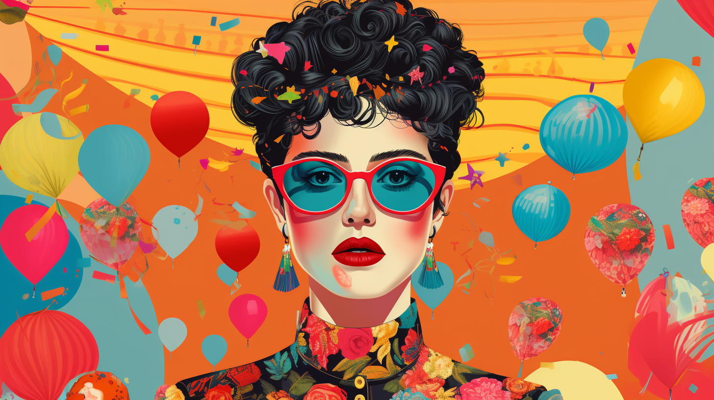 Frida Kahlo inspired skittles party invitation