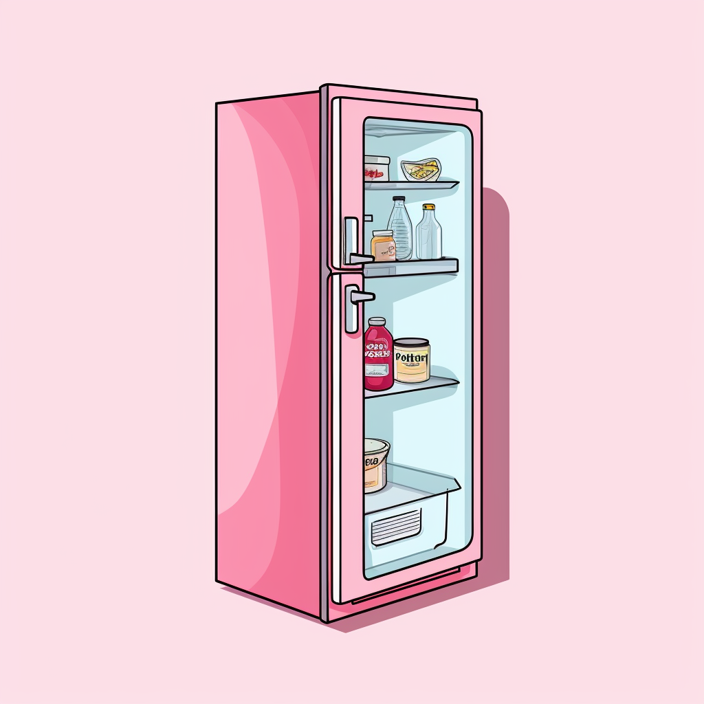 Fridge Outline Vector Illustration