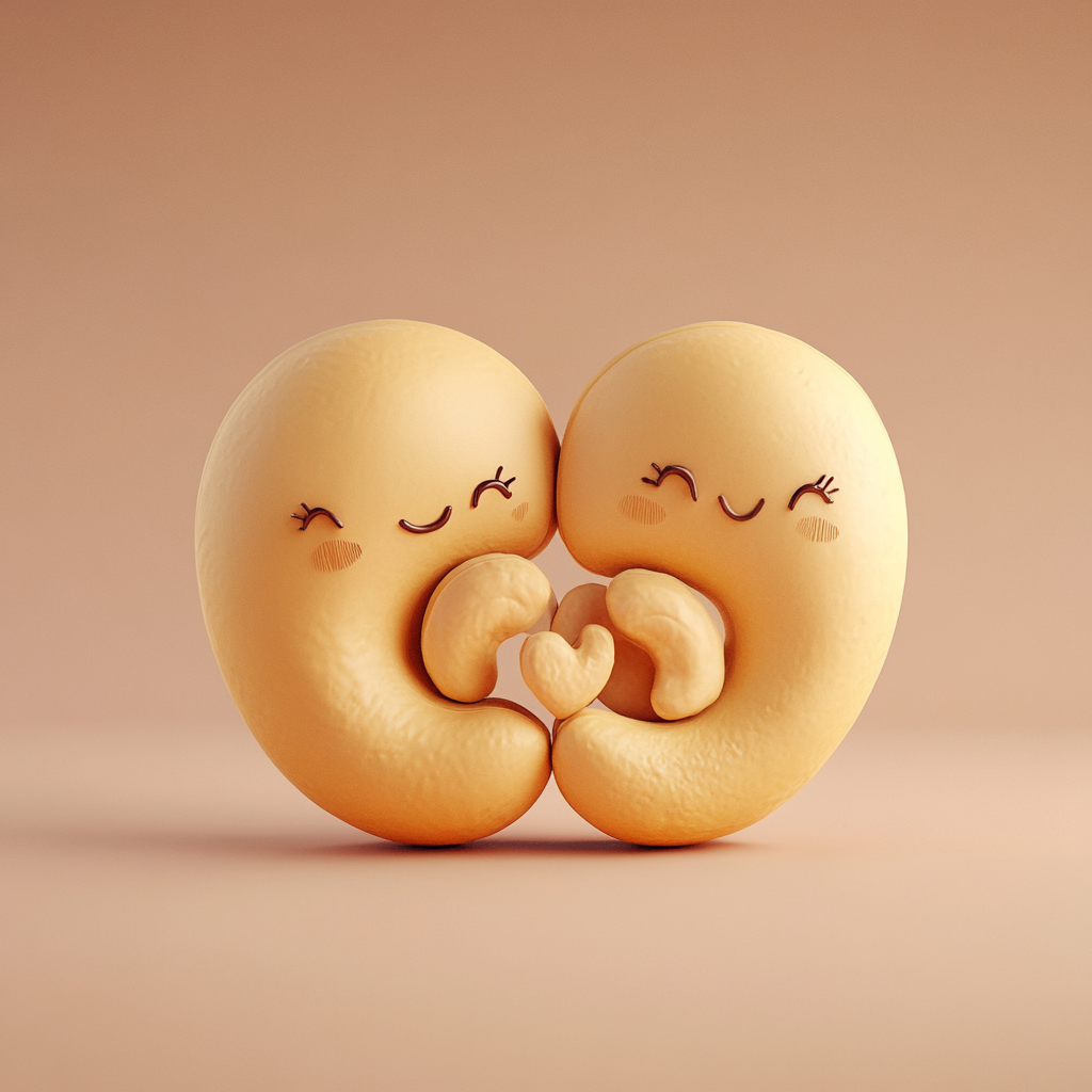 Love between two cashew nuts