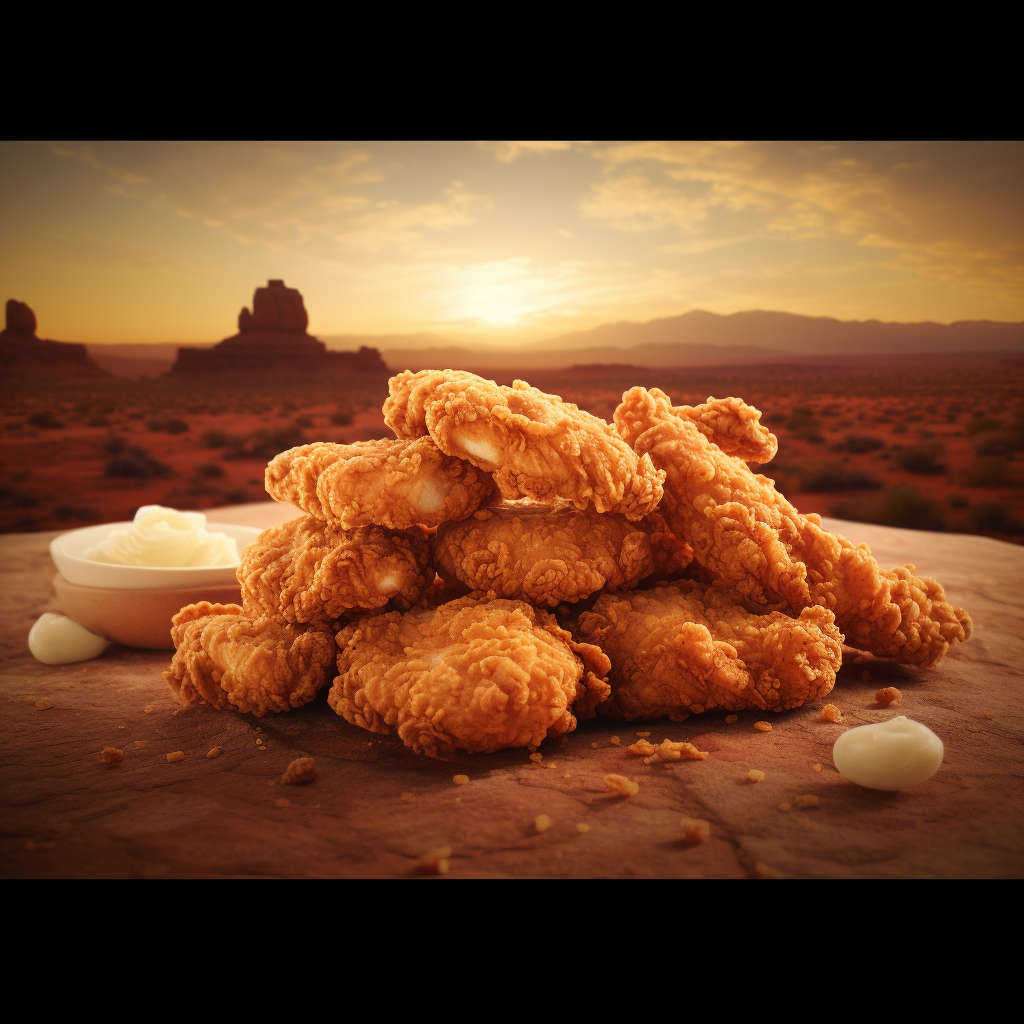 Fried chicken nugget animation in rustic style