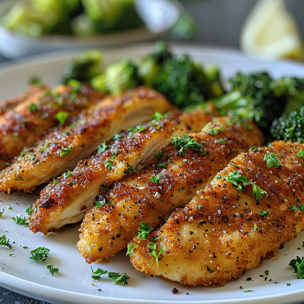 Delicious seasoned fried chicken tenders