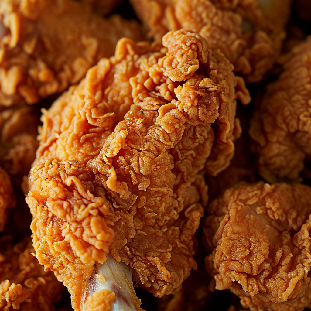 Fried chicken texture close-up