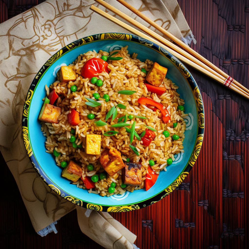 Bowl of Fried Rice on Placemat