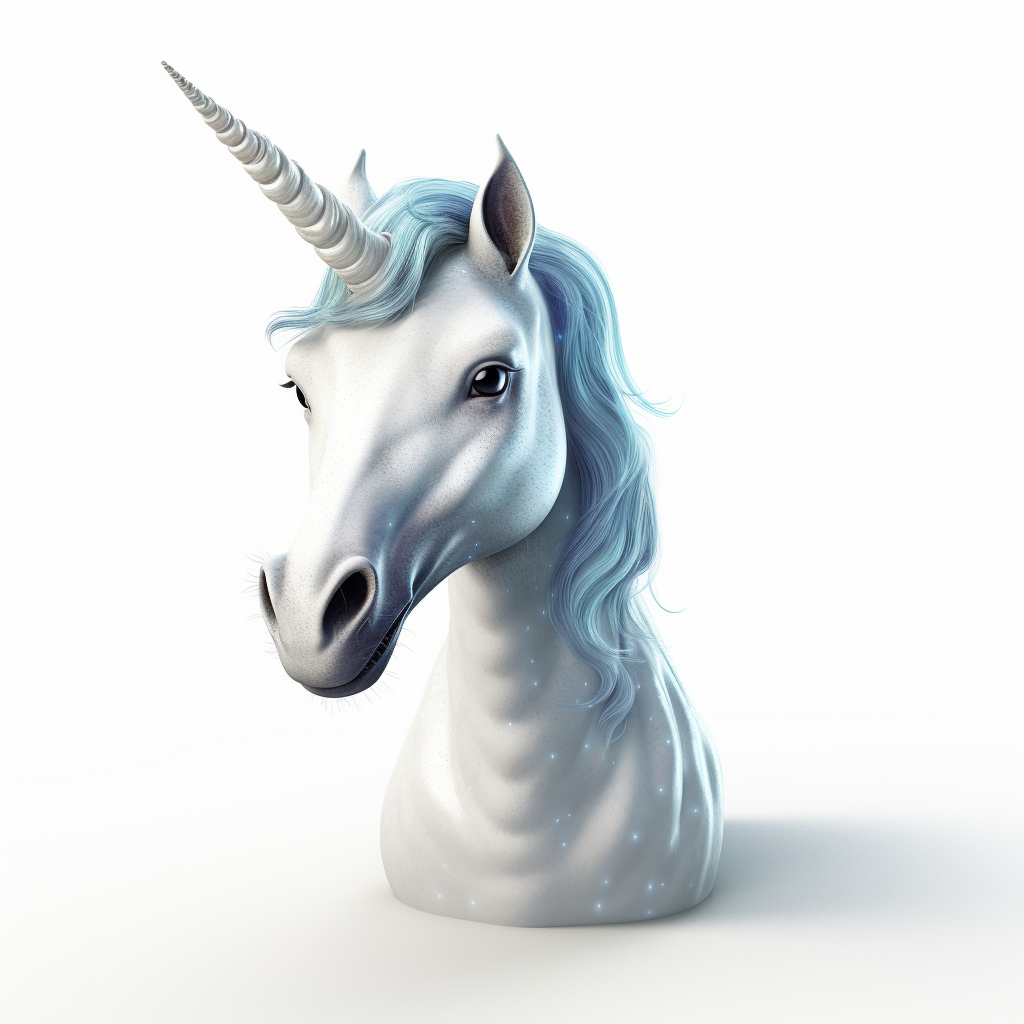 Friendly 3D Unicorn with Blue Eyes