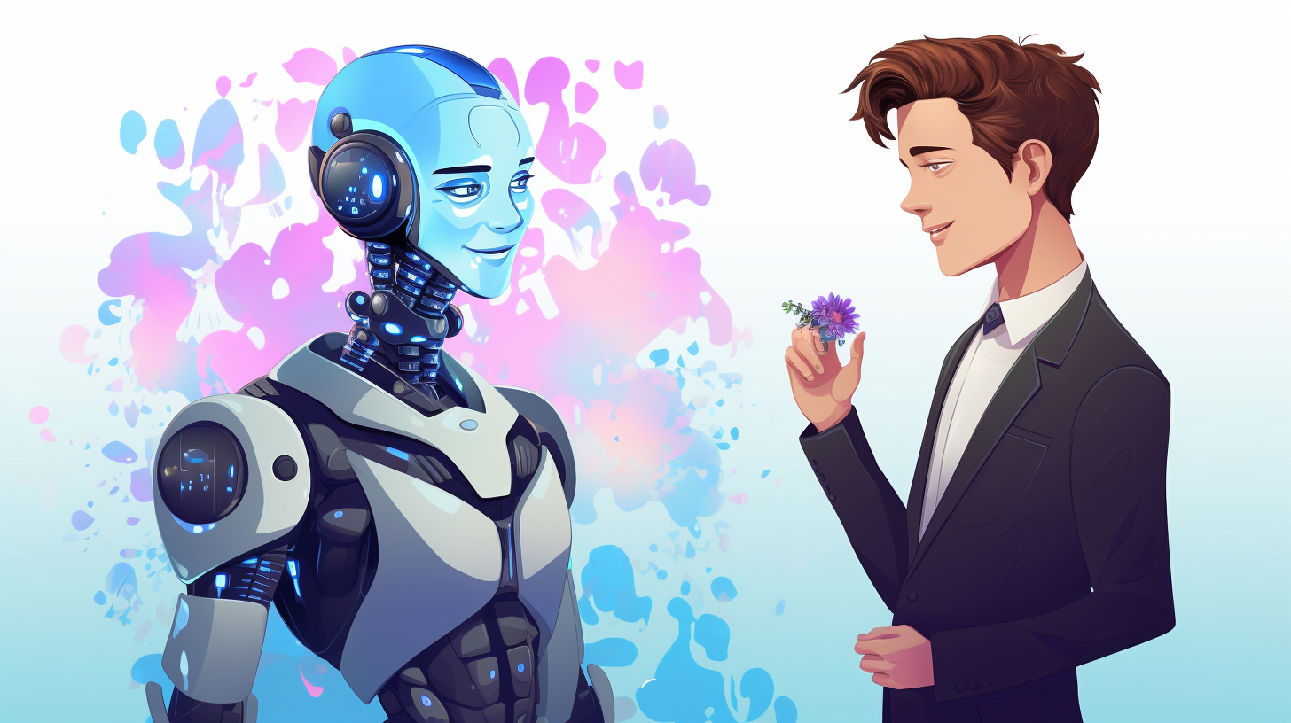 AI chatbot holding verbena on the right