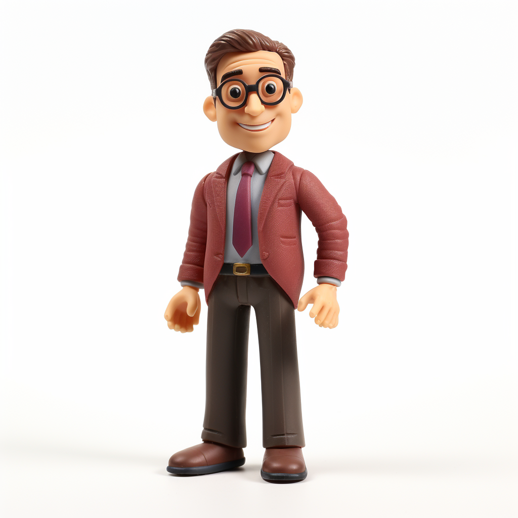 Friendly Businessman Claymation on White Background