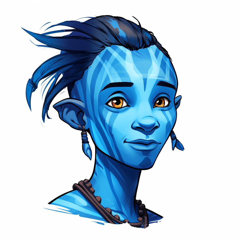 Cartoon Na'vi male blue skin