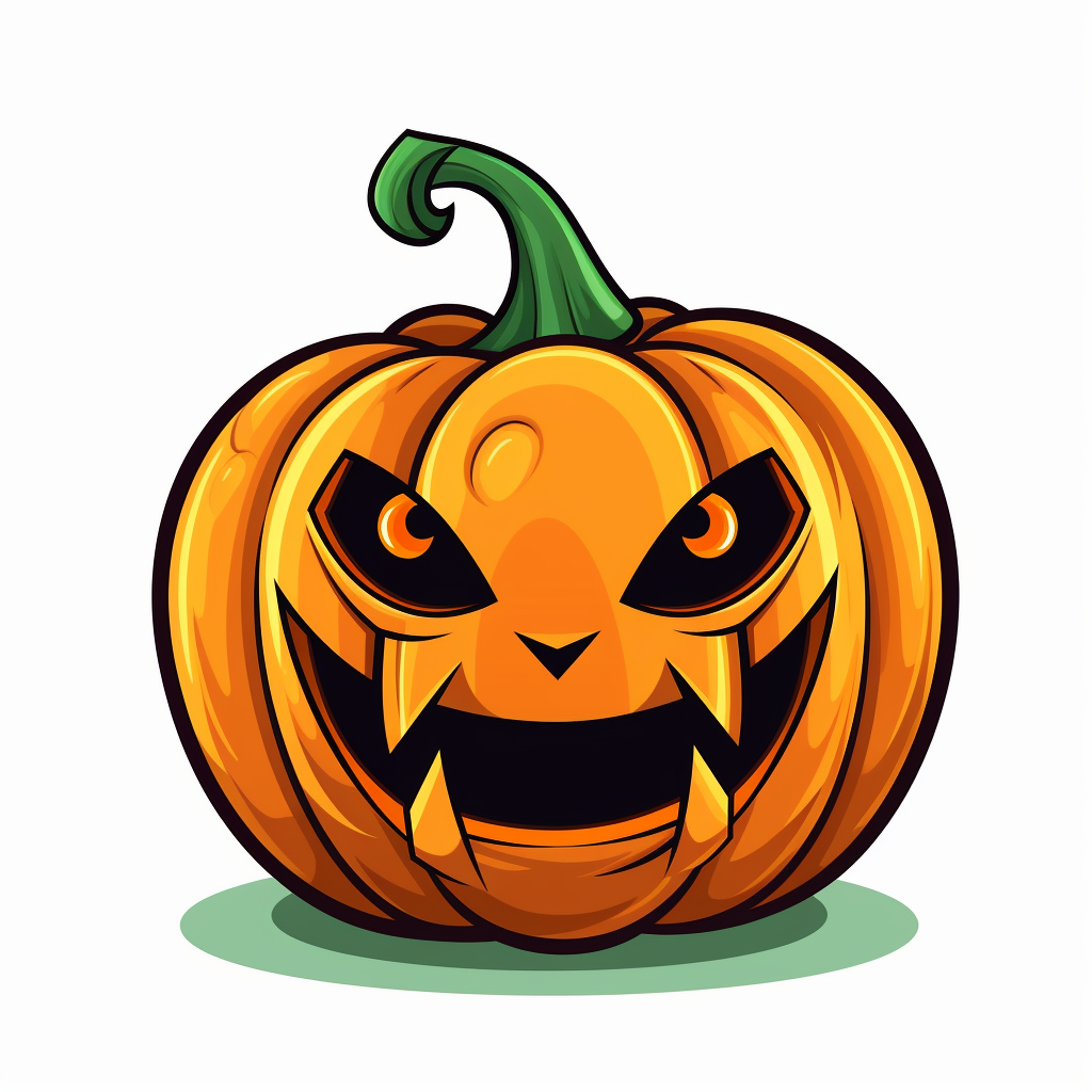 Friendly Halloween pumpkin illustration in flat graphic style