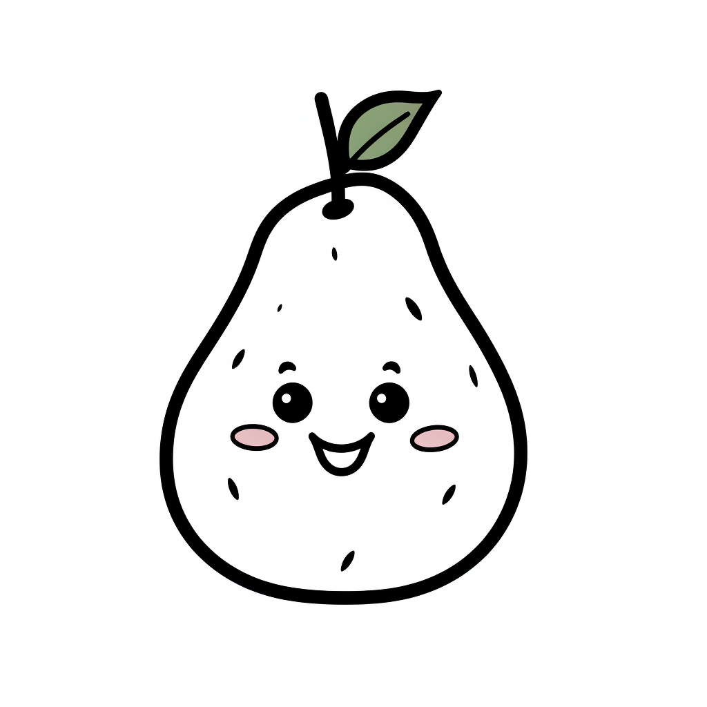 Friendly pear coloring picture for kids