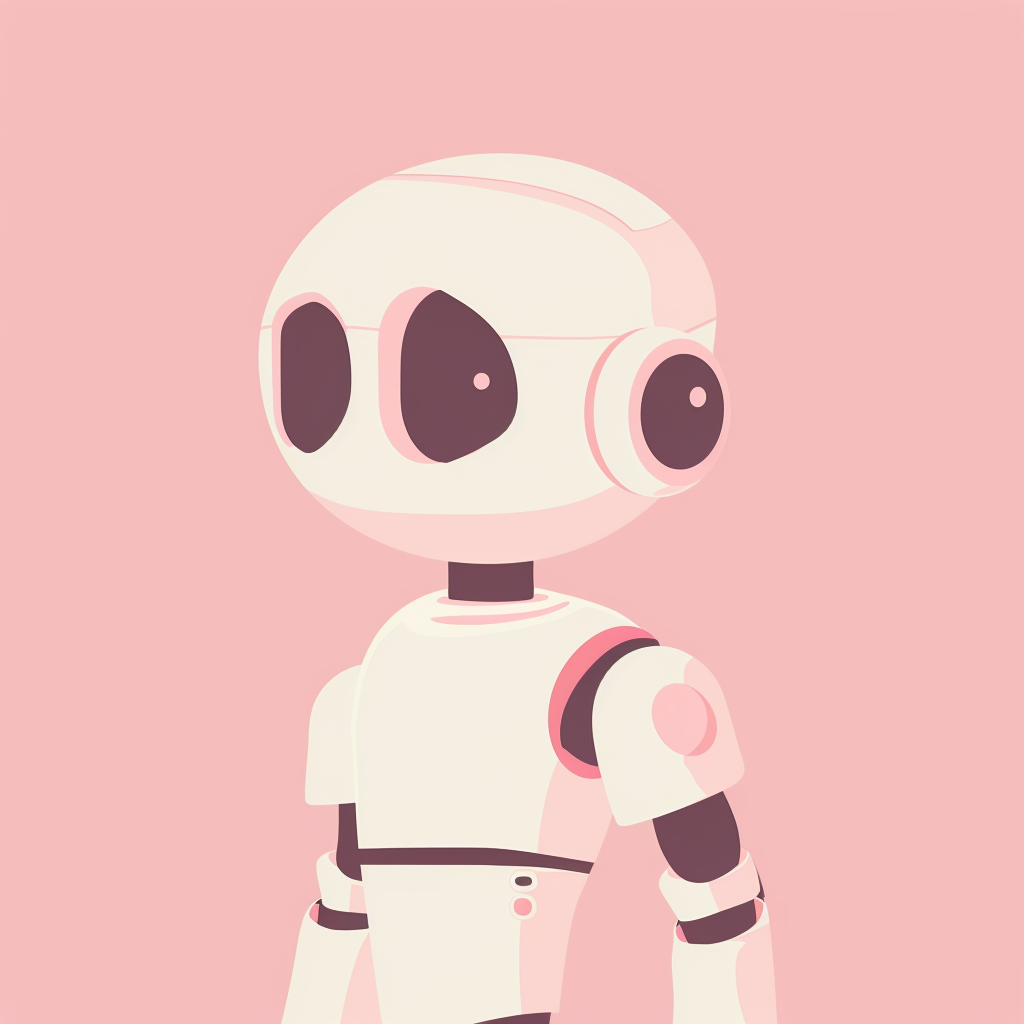 Friendly Robot Pink Silhouette Vector