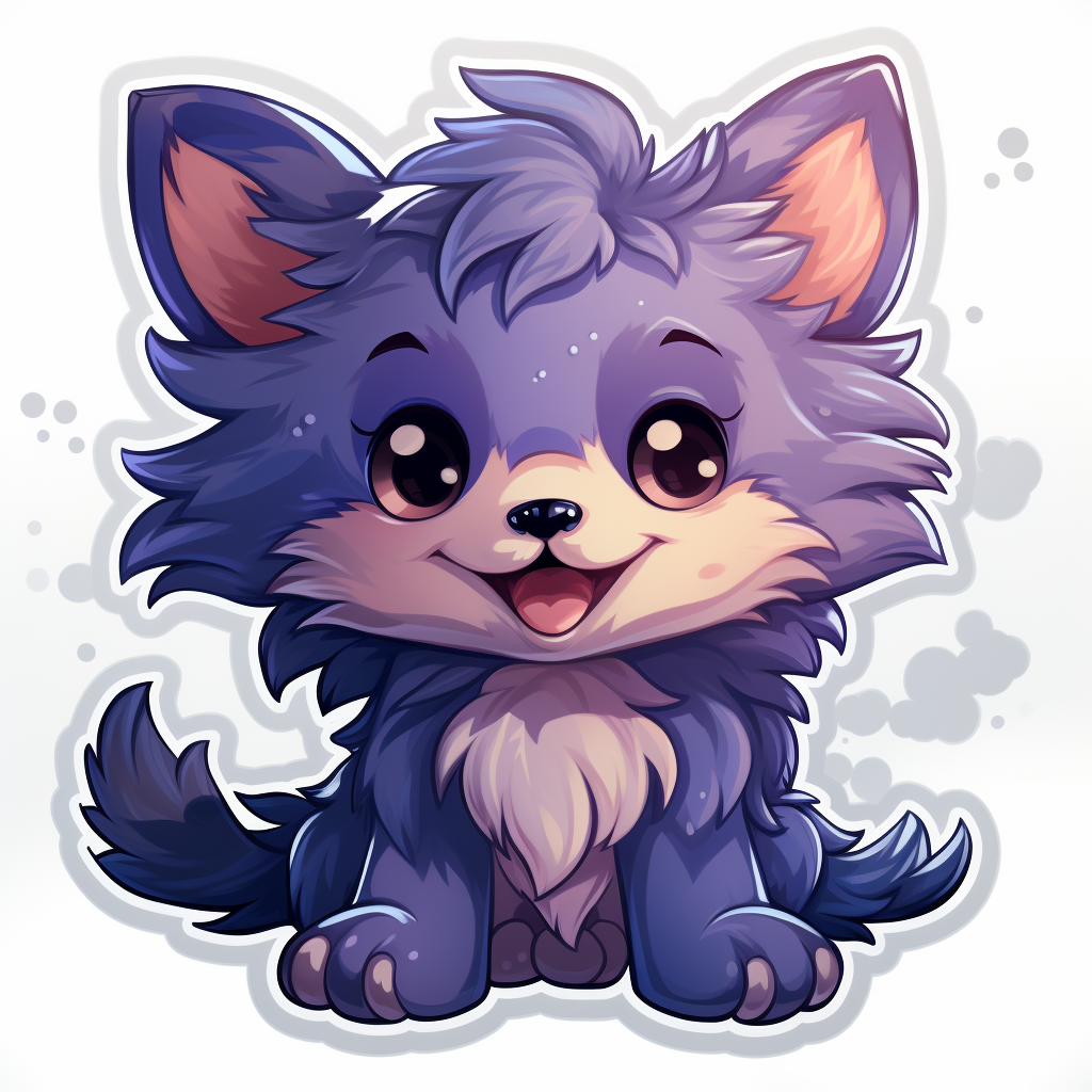 Adorable Halloween Kawaii Werewolf Sticker