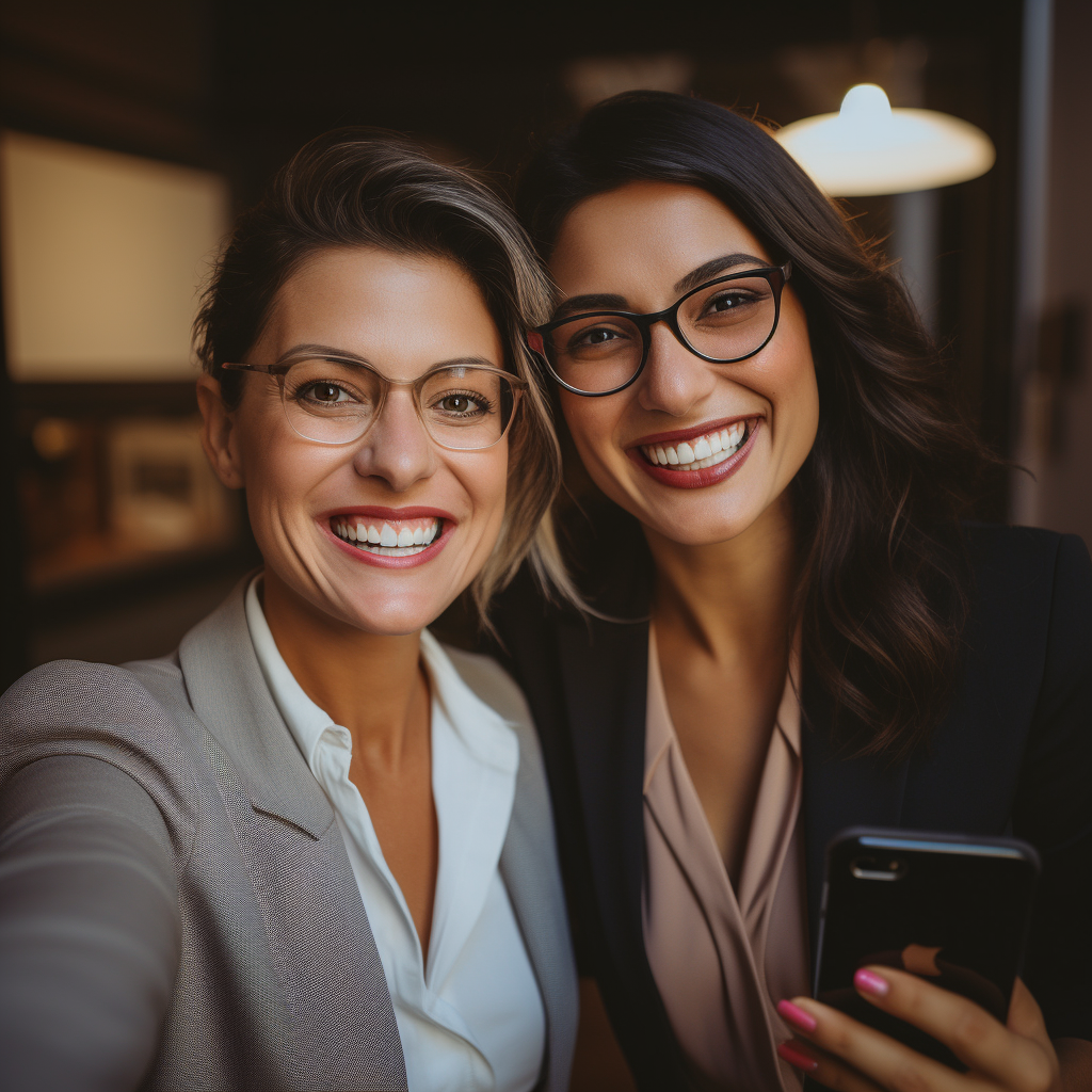 Two Professional Women Enjoying a Selfie Moment