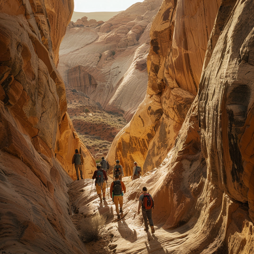 Group of friends hiking adventure