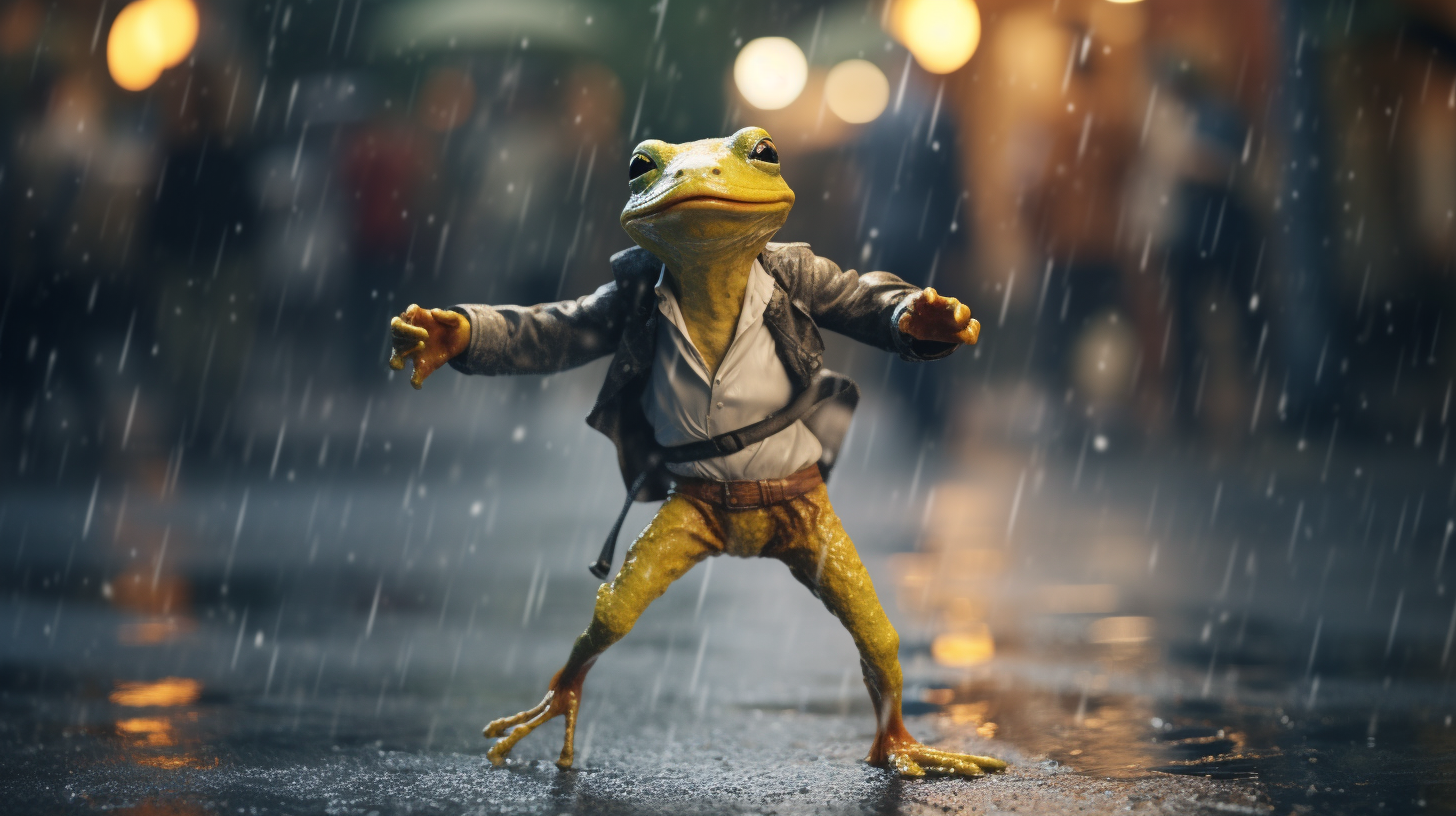 Frog Dancing in Rain