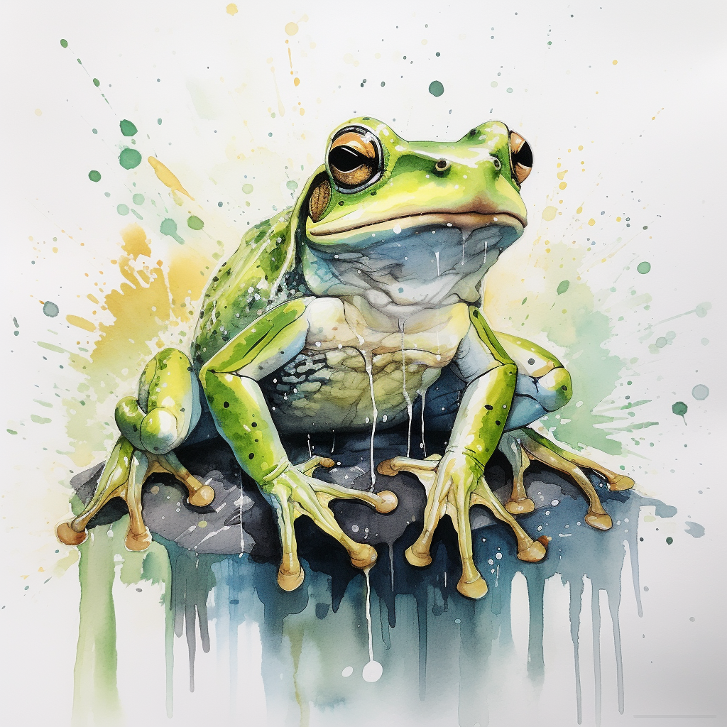 Frog Watercolor Painting