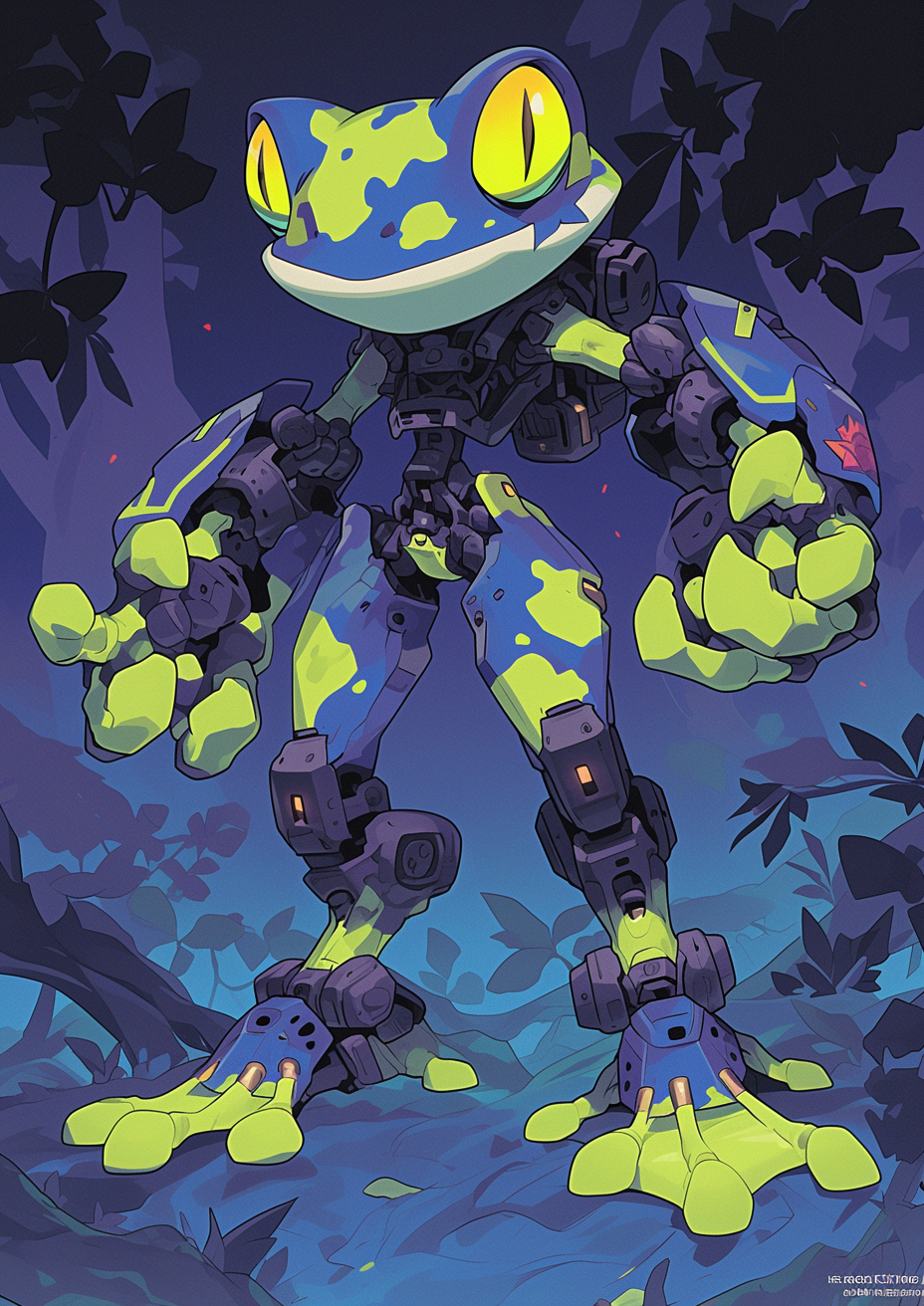 Frog Bipedal Robot in Cyber Forest