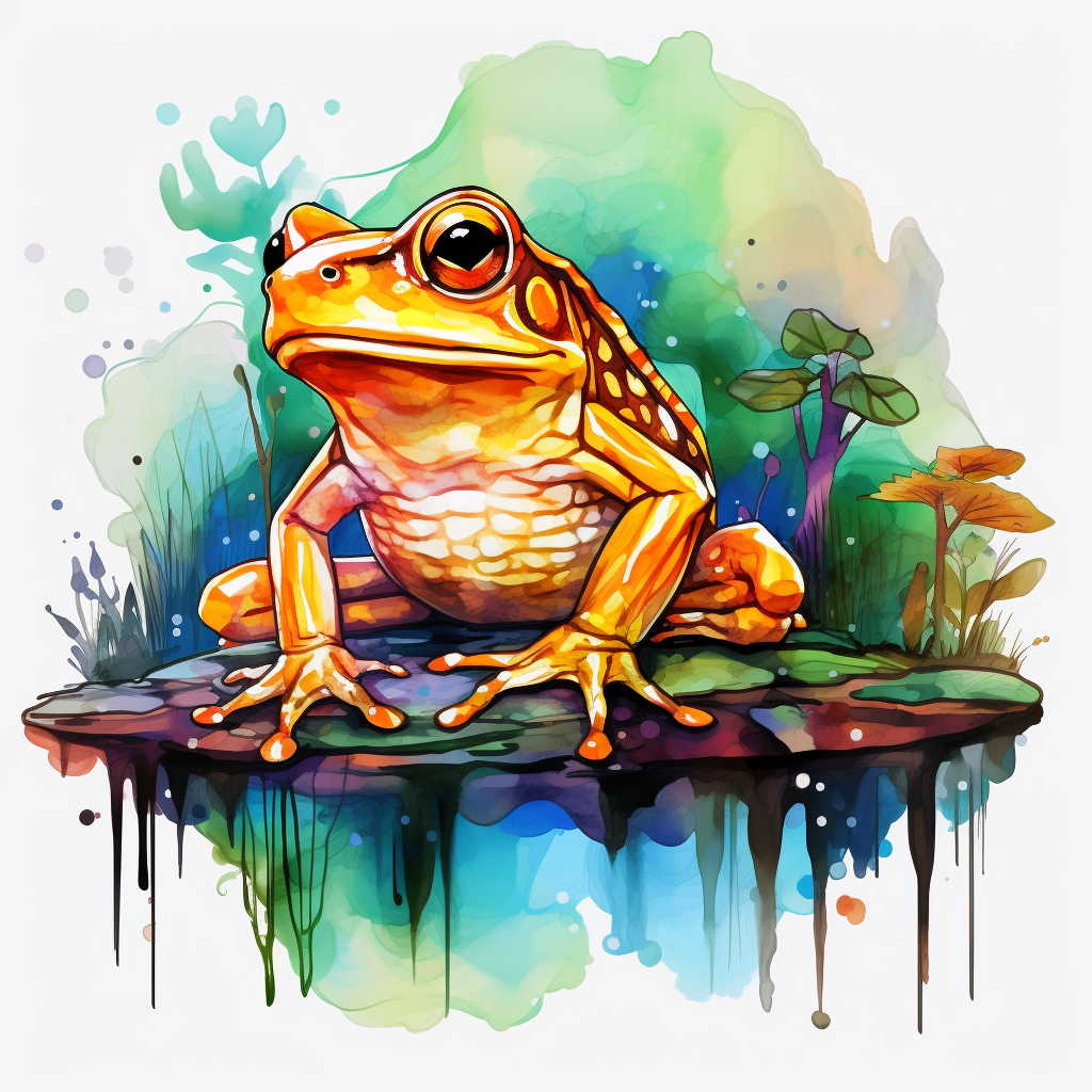 Vibrant frog in the forest