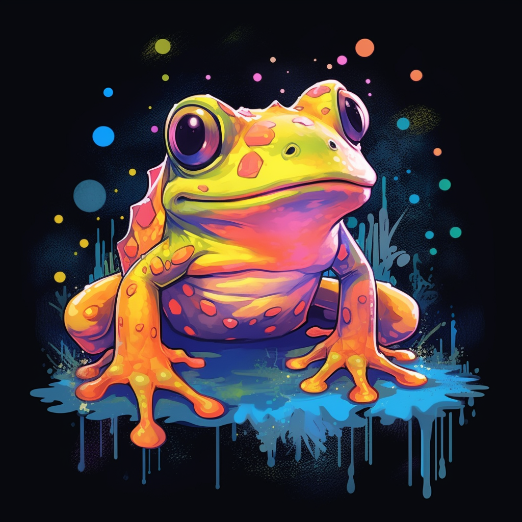 Illustration of frog with magic tshirt design