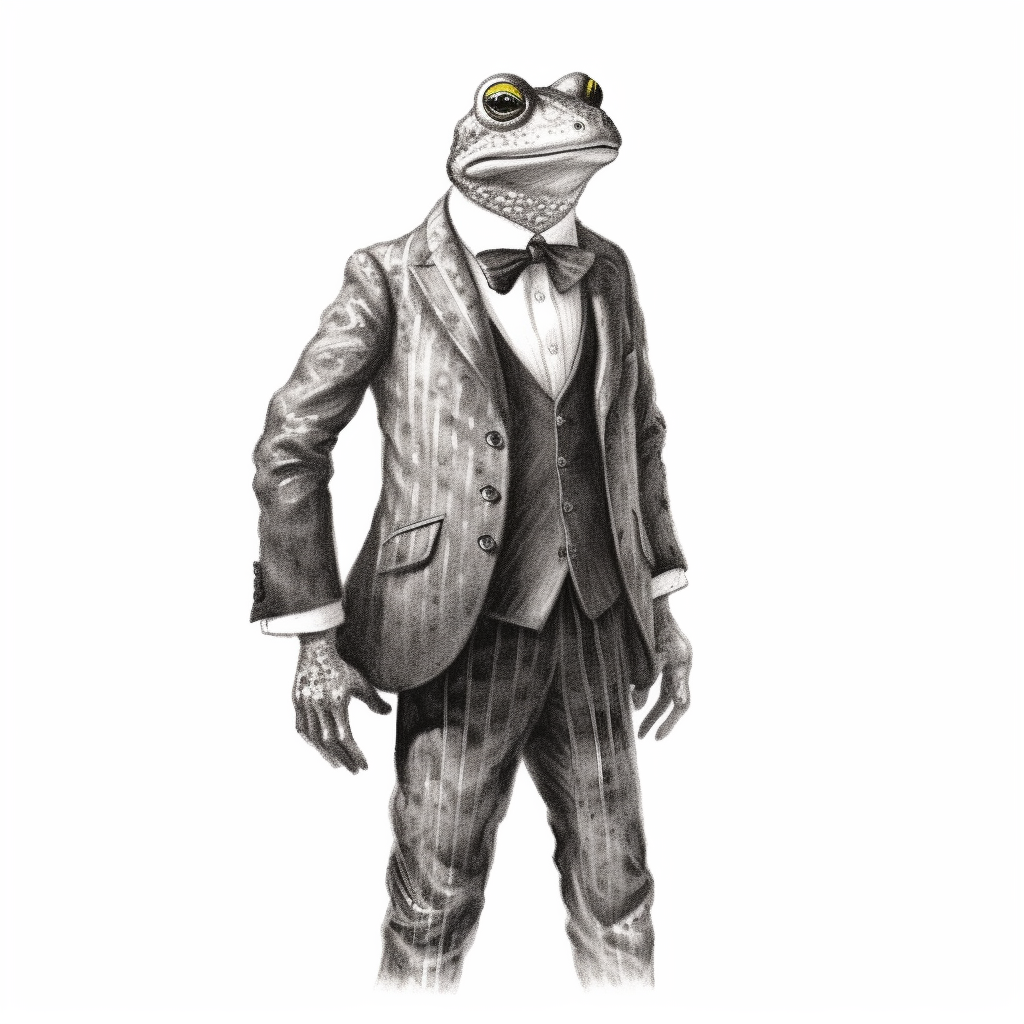 Frog wearing a stylish suit