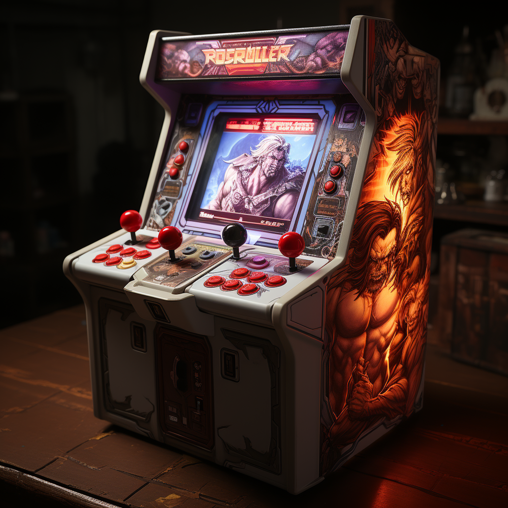 Front Arcade Machine with Street Fighter Characters