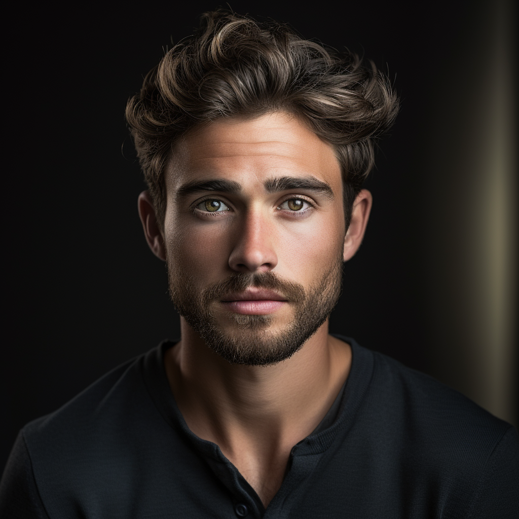 Attractive young man with soft contrast lighting