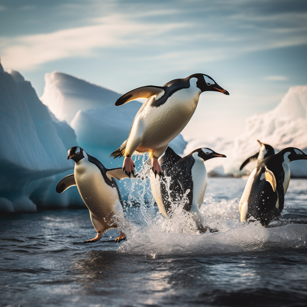 Front flipping penguins in action