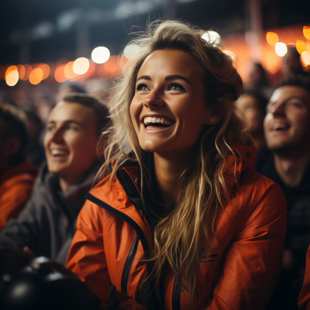 Happy crowd at night race