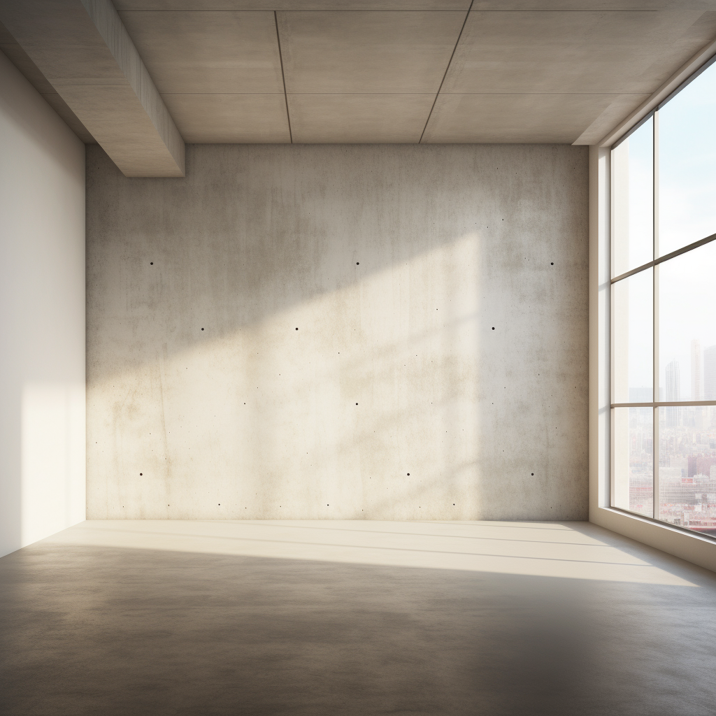 Frosted window in an empty room