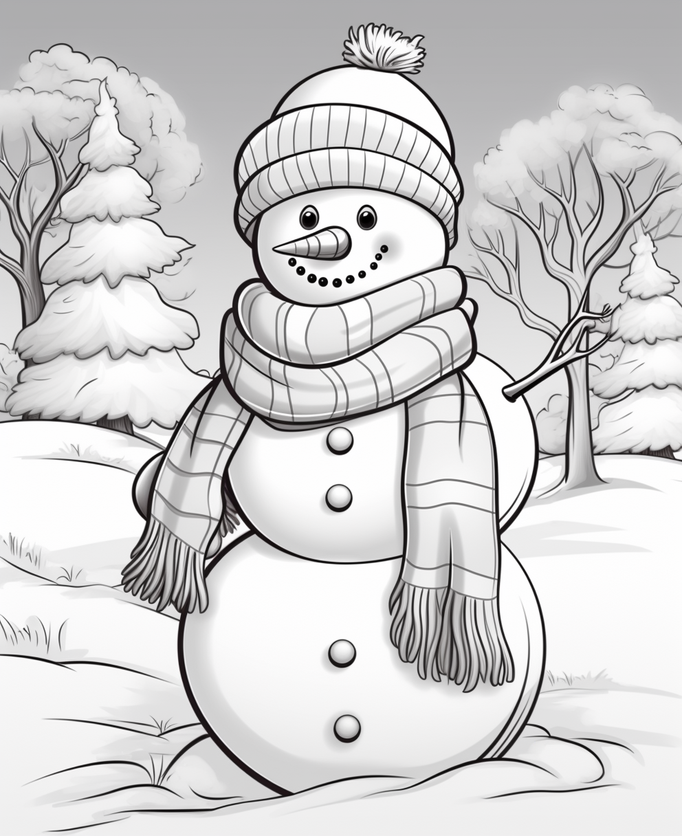 Frosty the Snowman with Scarf and Carrot Nose