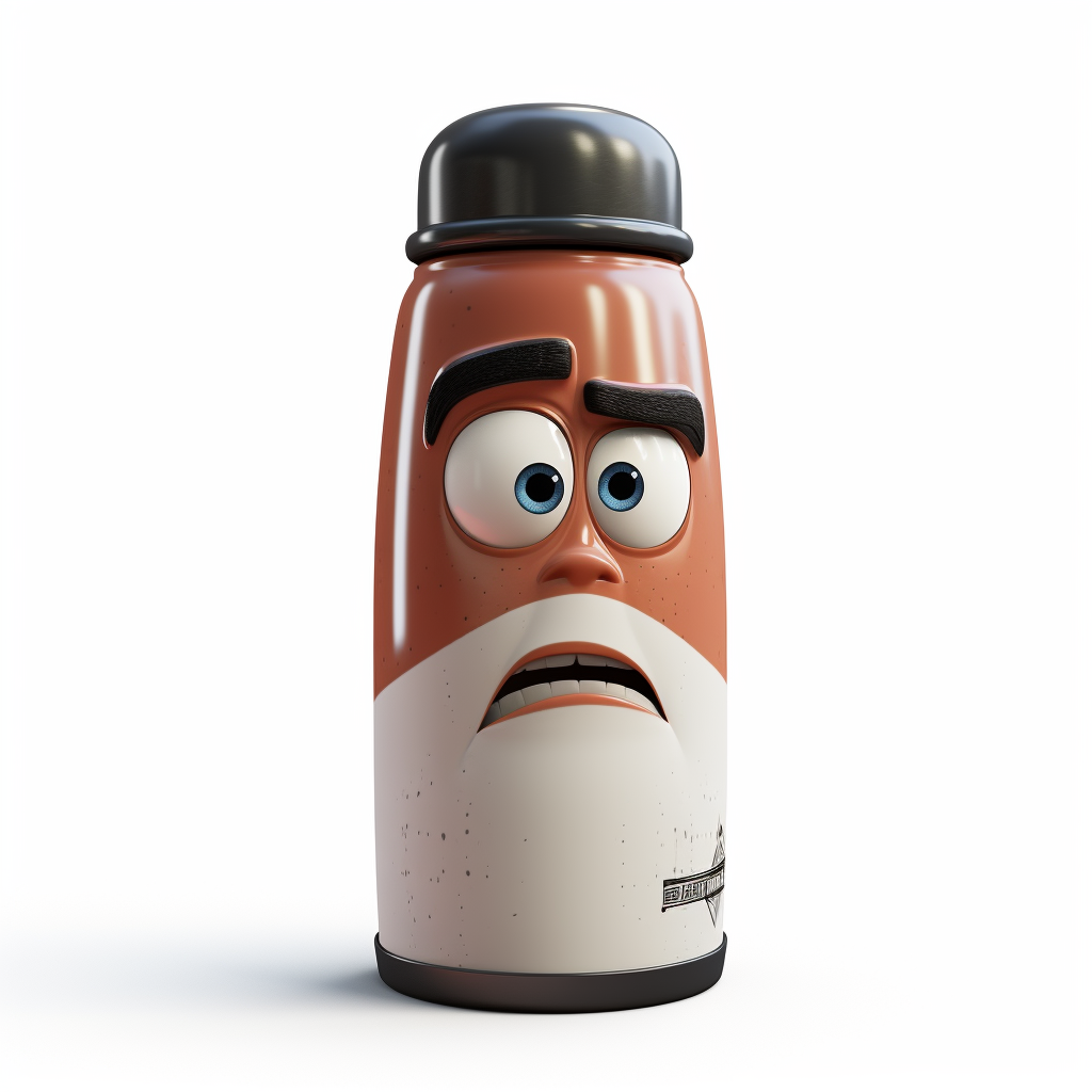 Frowning male head made of Stanley Thermos