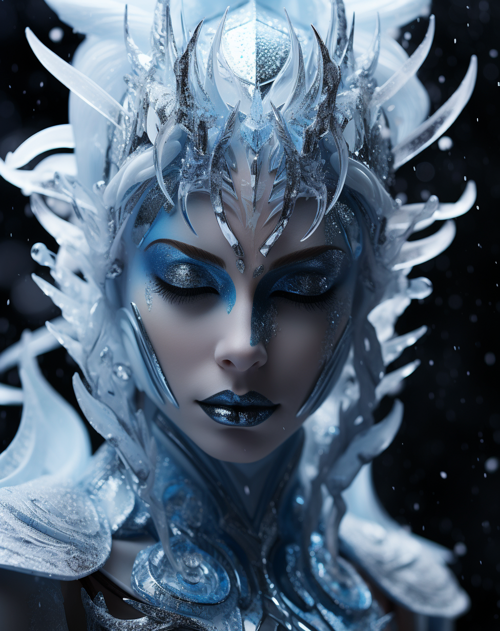 Ultra Realistic Frozen Bionic Queen made of Ice