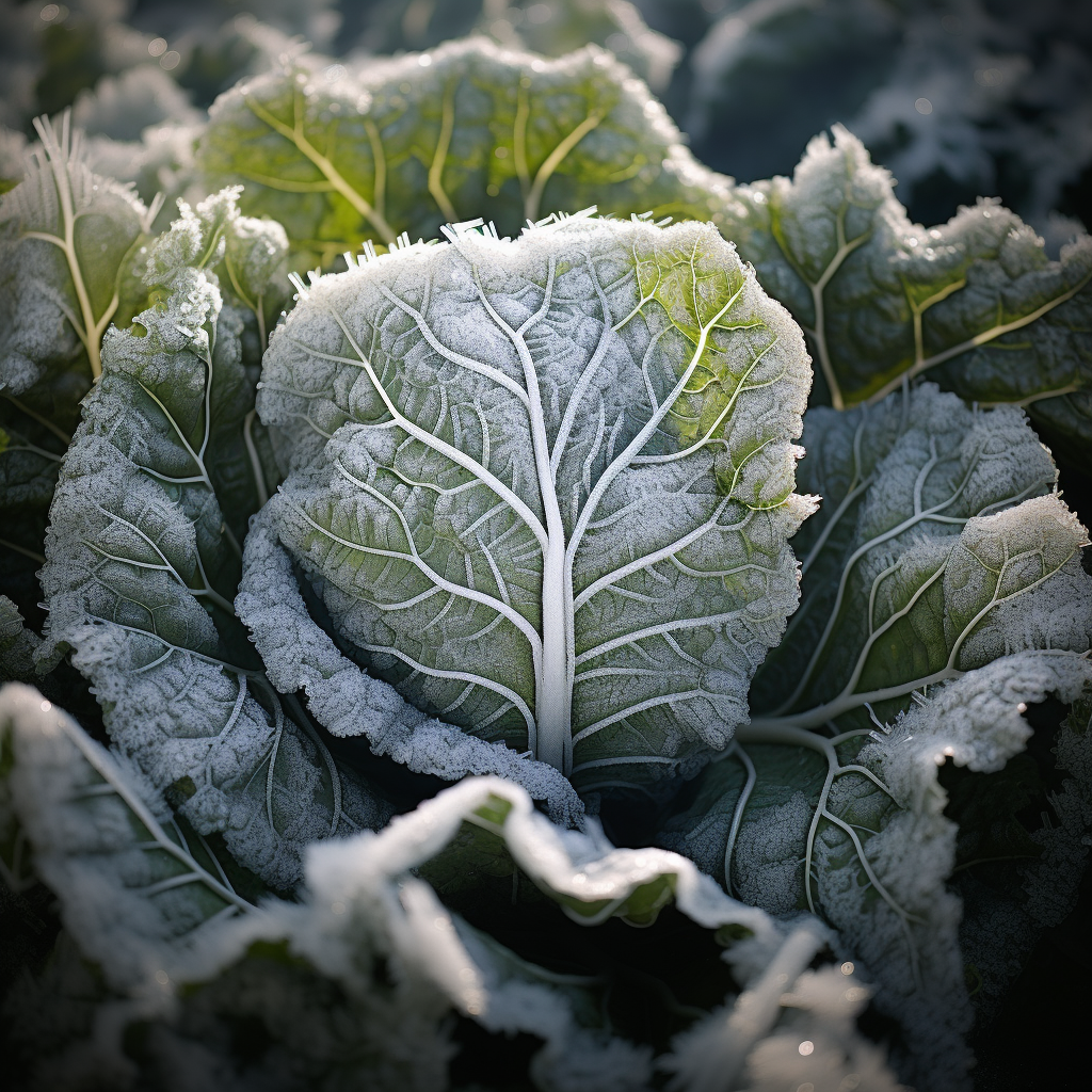 Fresh and Crispy Frozen Cabbage Leaf