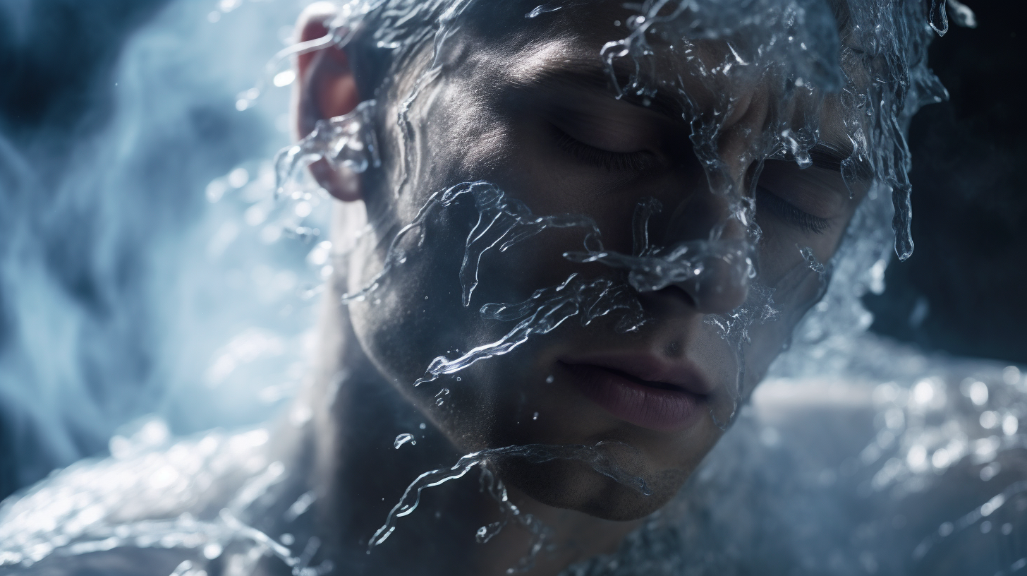 Image of a Frozen Crystalized Man