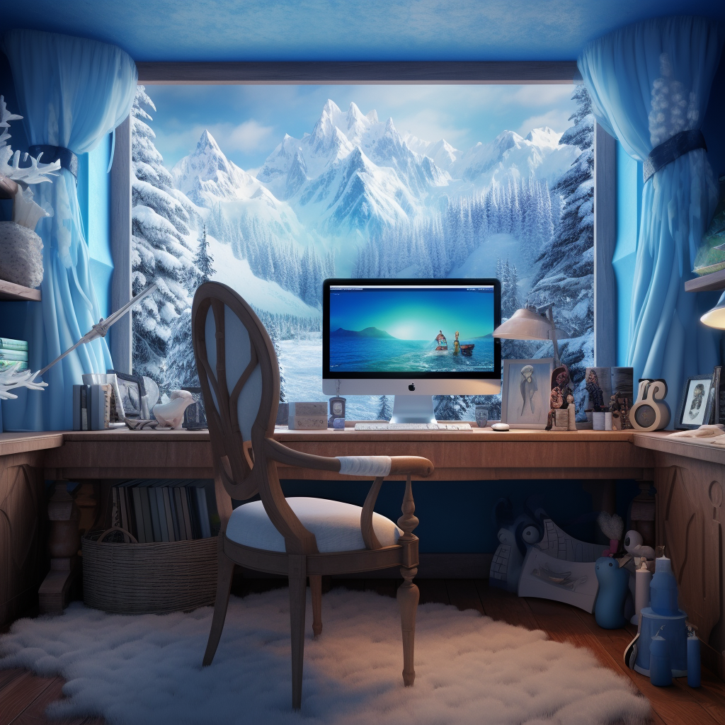 Frozen-inspired home office decor