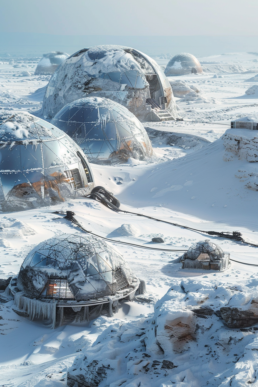 Frozen Ice Planet Domes Habitat