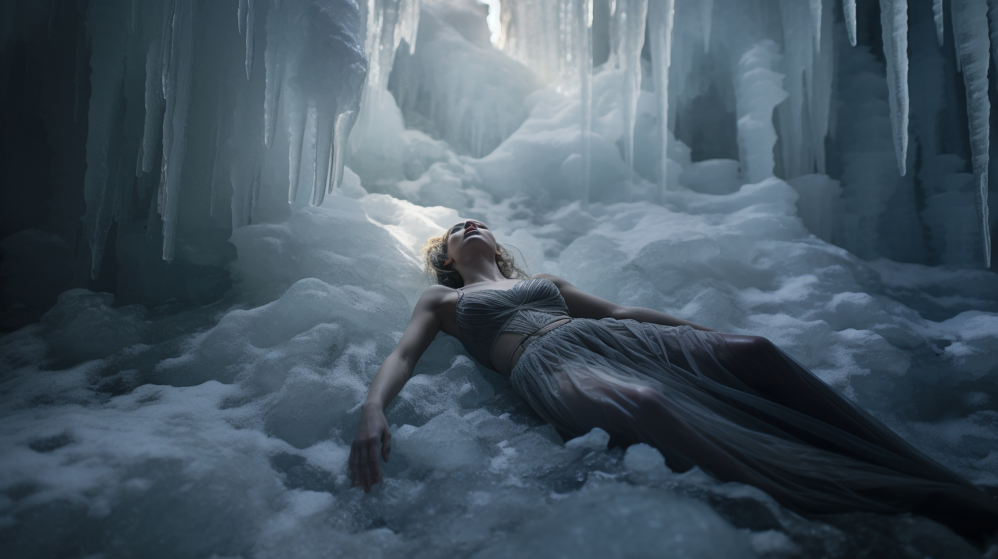 Frozen body crystallized in abandoned location