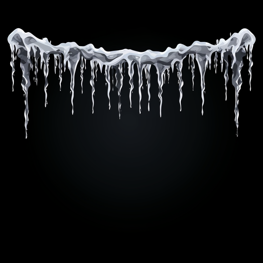 Vector illustration of frozen frame with icicles