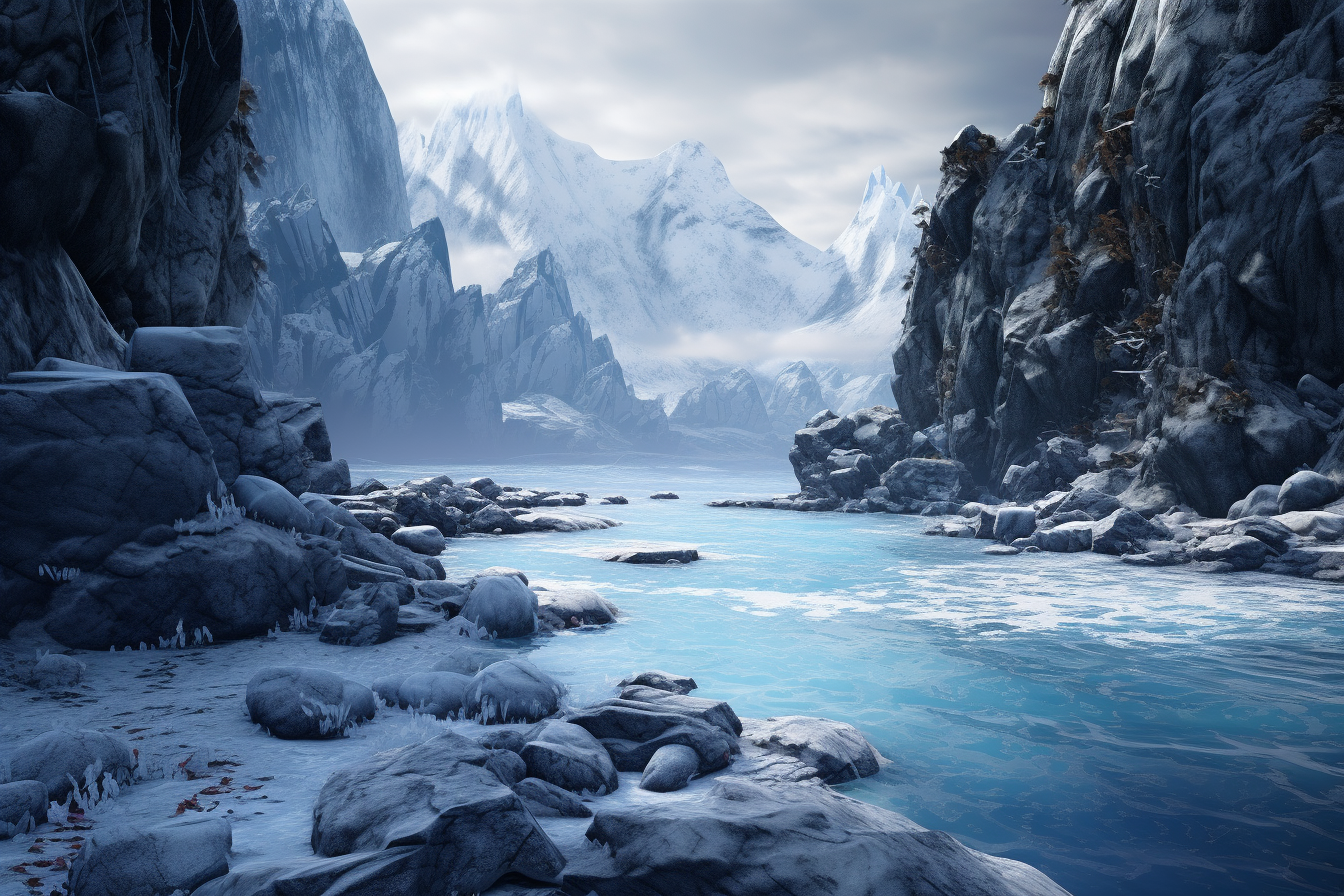 Fantastical Frozen Cove Painting