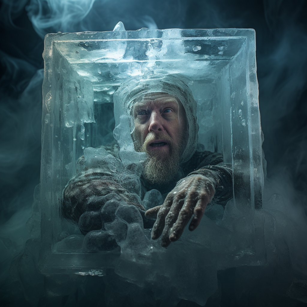 50-year-old man frozen in ice