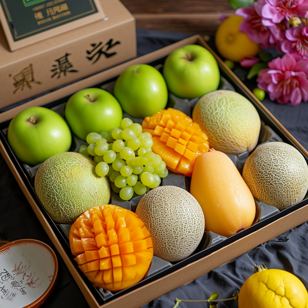 Fruit gift box with various fruits